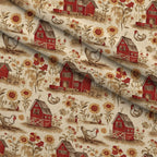 Sunflower Toile Pattern 2 Fleece Fabric — fleece fabric folded close-up preview (mv-fleece-v1:lying)