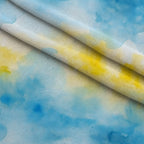 Sunlit Azulejo Pattern 2 Fleece Fabric — fleece fabric folded close-up preview (mv-fleece-v1:lying)