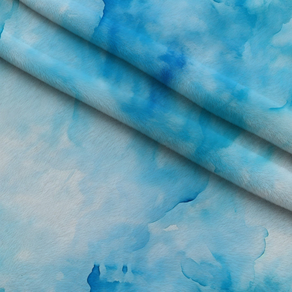 Sunlit Azulejo Pattern 3 Fleece Fabric — fleece fabric folded close-up preview (mv-fleece-v1:lying)