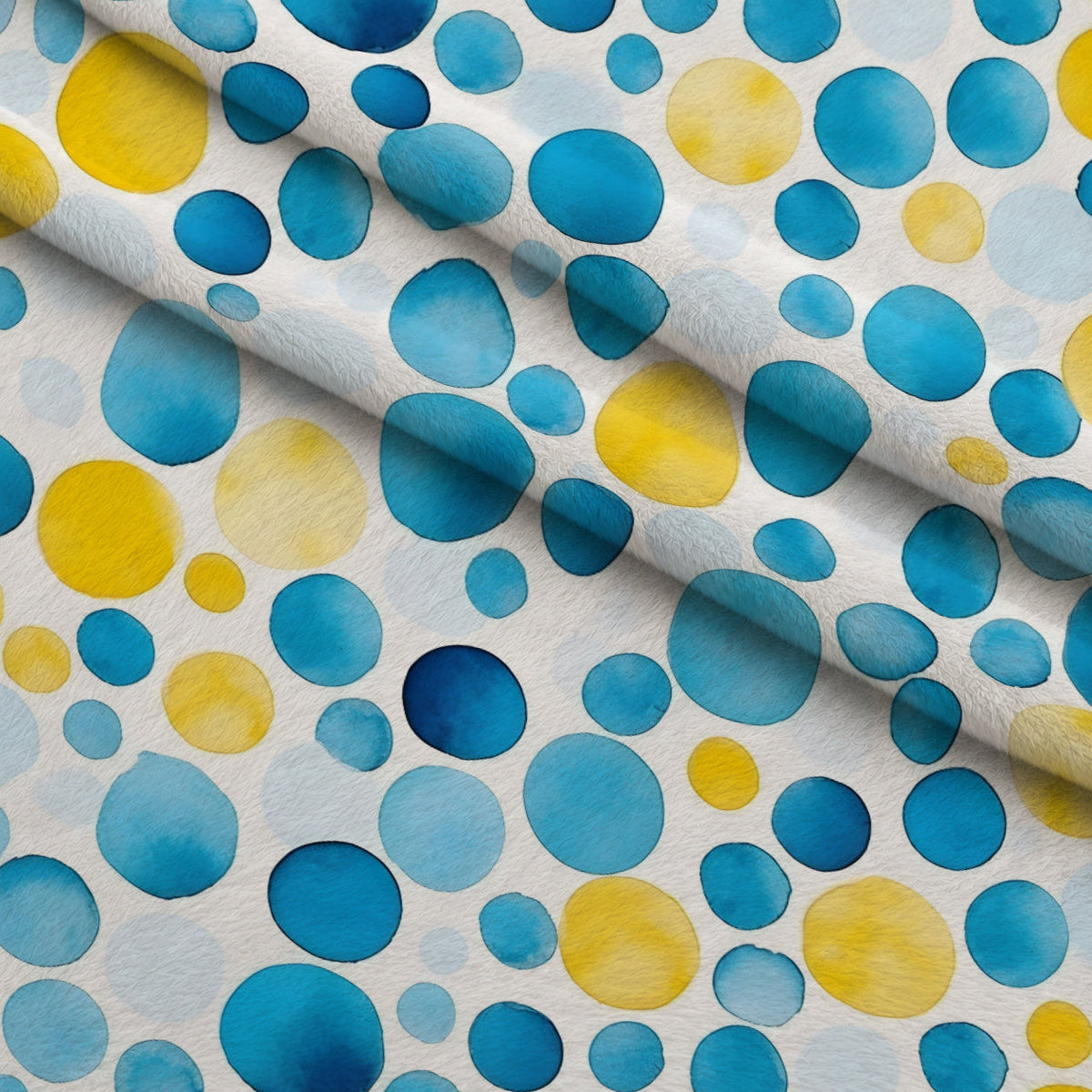 Sunlit Azulejo Pattern 33 Fleece Fabric — fleece fabric folded close-up preview (mv-fleece-v1:lying)
