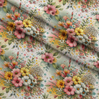 Sunlit Wildflowers Pattern 3 Fleece Fabric — fleece fabric folded close-up preview (mv-fleece-v1:lying)
