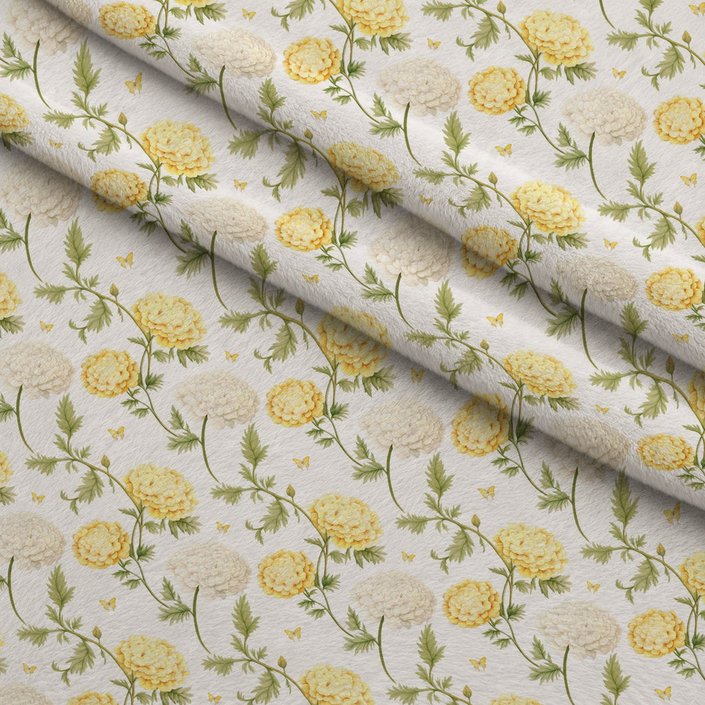 Sunlit Yarrow Pattern 1 Fleece Fabric — fleece fabric folded close-up preview (mv-fleece-v1:lying)