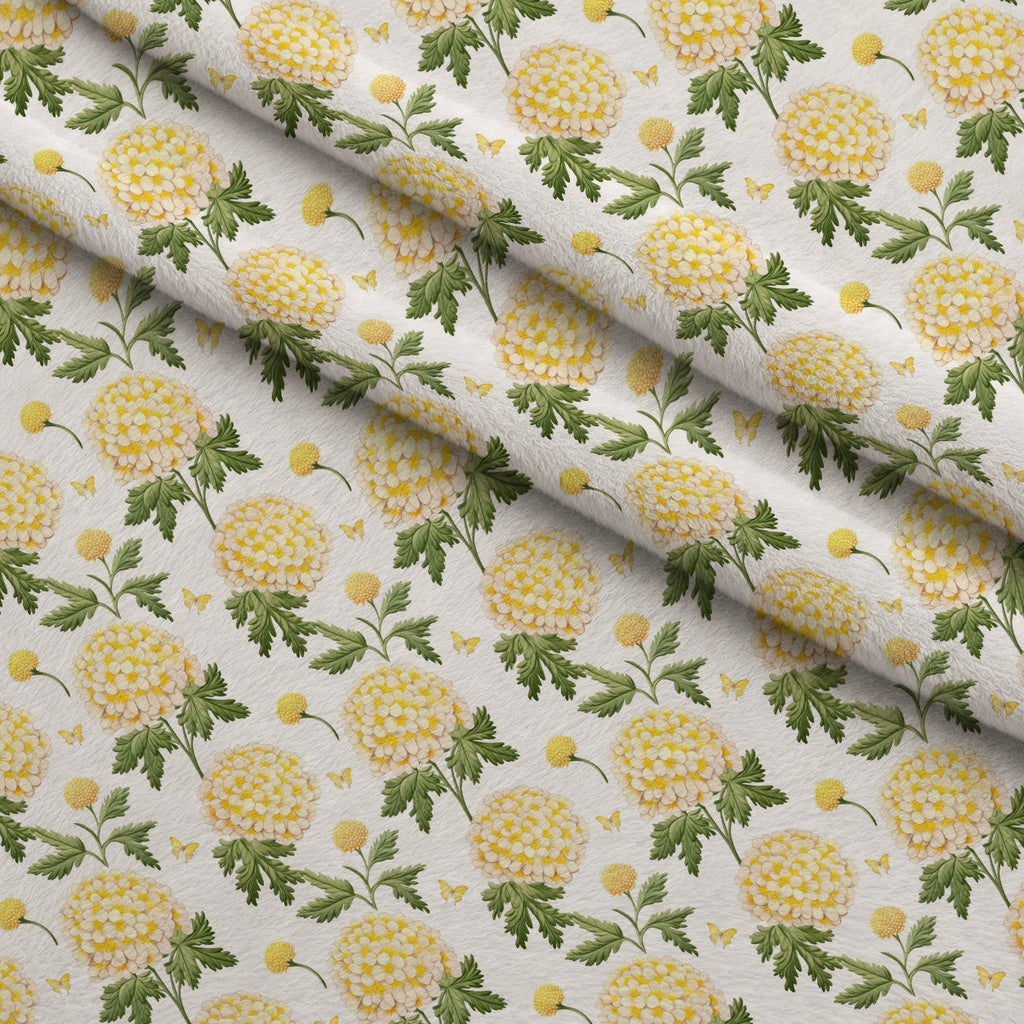 Sunlit Yarrow Pattern 4 Fleece Fabric — fleece fabric folded close-up preview (mv-fleece-v1:lying)