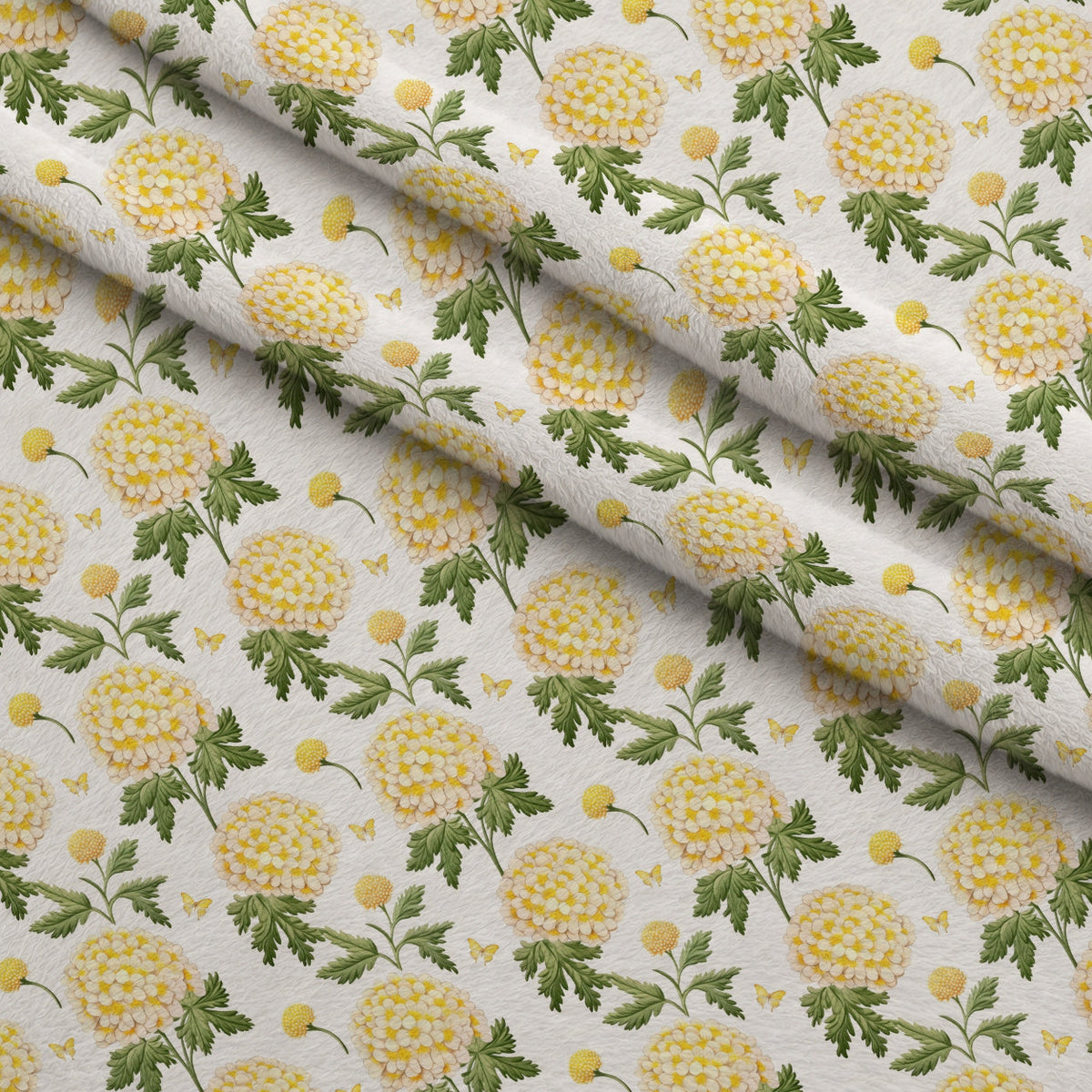 Sunlit Yarrow Pattern 4 Fleece Fabric — fleece fabric folded close-up preview (mv-fleece-v1:lying)