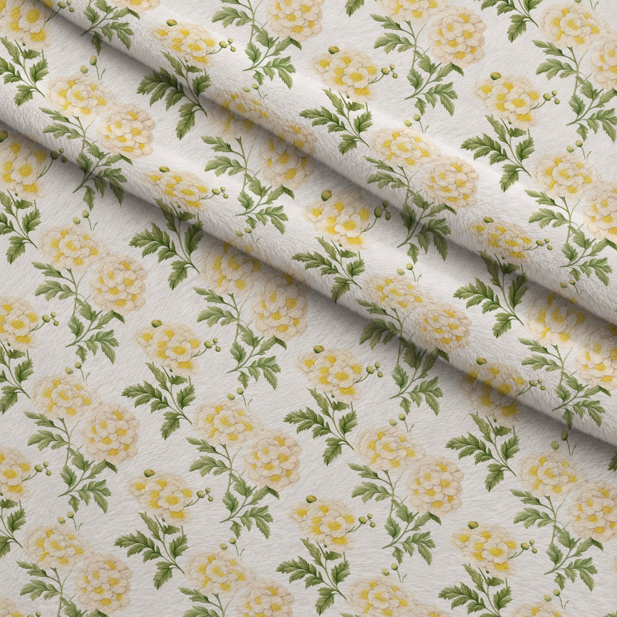 Sunlit Yarrow Pattern 7 Fleece Fabric — fleece fabric folded close-up preview (mv-fleece-v1:lying)
