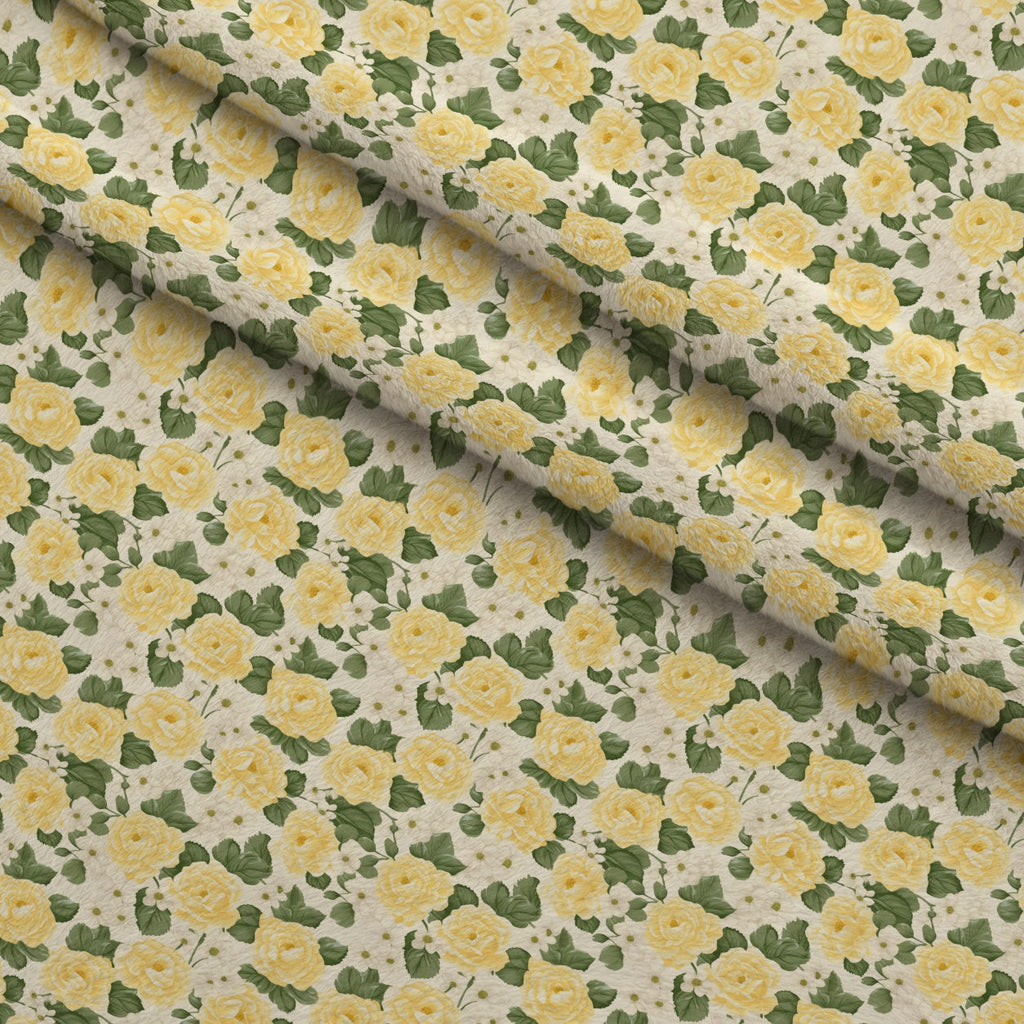 Sunlit Yarrow Pattern 8 Fleece Fabric — fleece fabric folded close-up preview (mv-fleece-v1:lying)