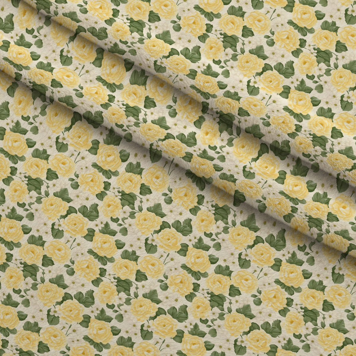 Sunlit Yarrow Pattern 8 Fleece Fabric — fleece fabric folded close-up preview (mv-fleece-v1:lying)
