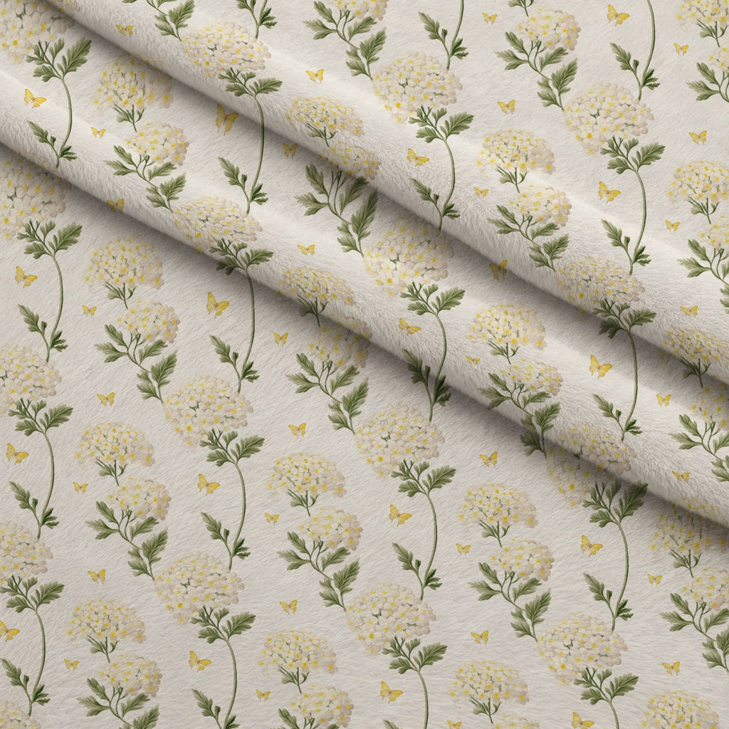 Sunlit Yarrow Pattern 9 Fleece Fabric — fleece fabric folded close-up preview (mv-fleece-v1:lying)