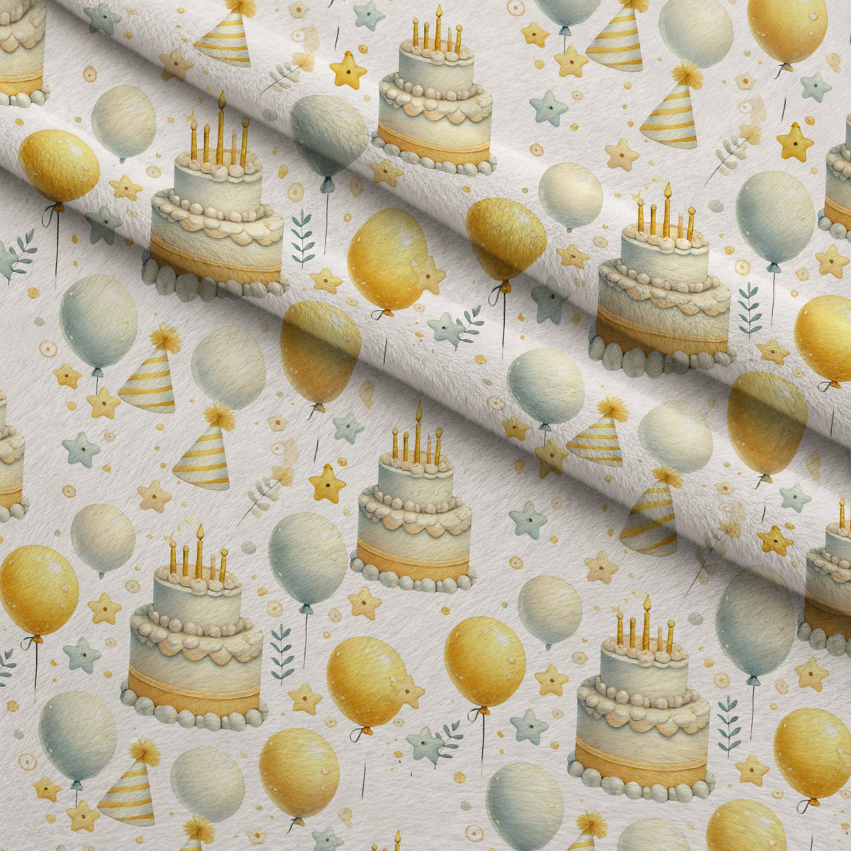 Sunshine Storybook Pattern 10 Fleece Fabric — fleece fabric folded close-up preview (mv-fleece-v1:lying)