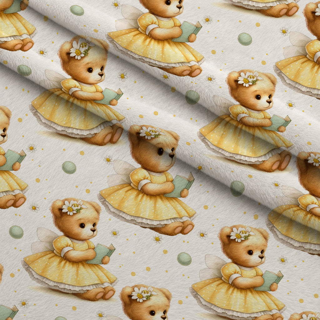 Sunshine Storybook Pattern 12 Fleece Fabric — fleece fabric folded close-up preview (mv-fleece-v1:lying)