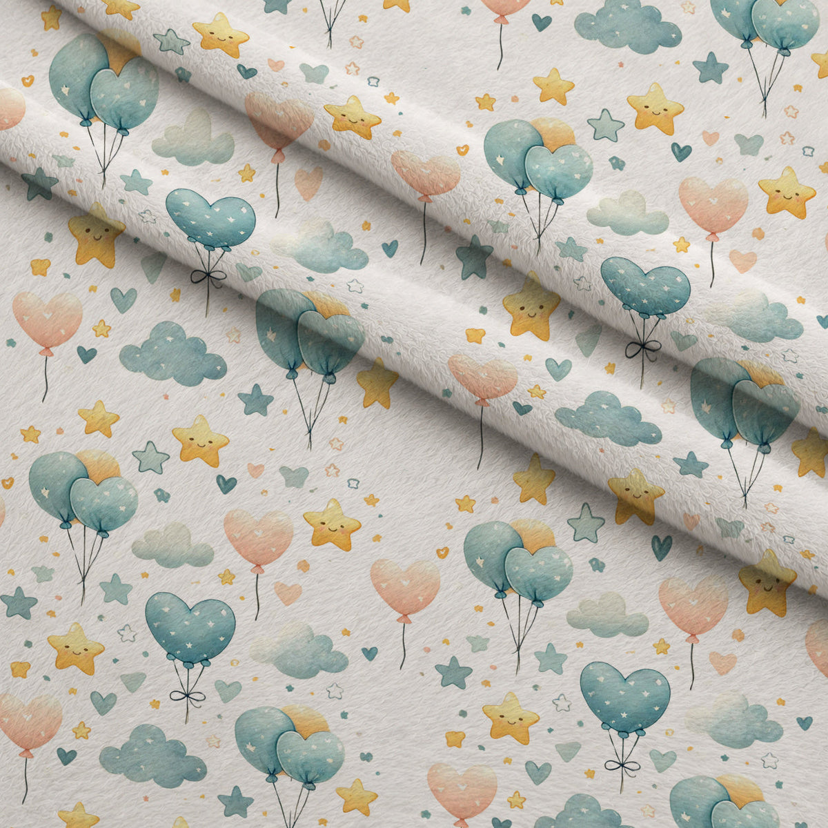 Sunshine Storybook Pattern 2 Fleece Fabric — fleece fabric folded close-up preview (mv-fleece-v1:lying)