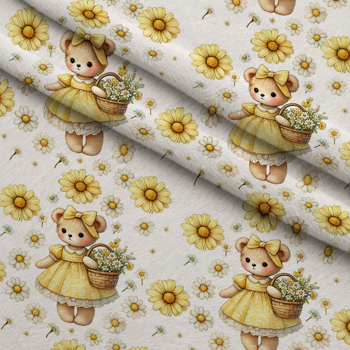 Sunshine Storybook Pattern 6 Fleece Fabric — fleece fabric folded close-up preview (mv-fleece-v1:lying)