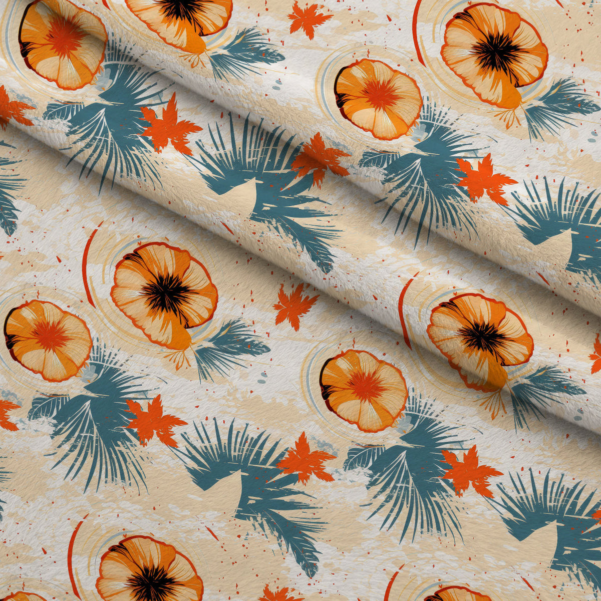 Sunwashed Daisies Pattern 10 Fleece Fabric — fleece fabric folded close-up preview (mv-fleece-v1:lying)