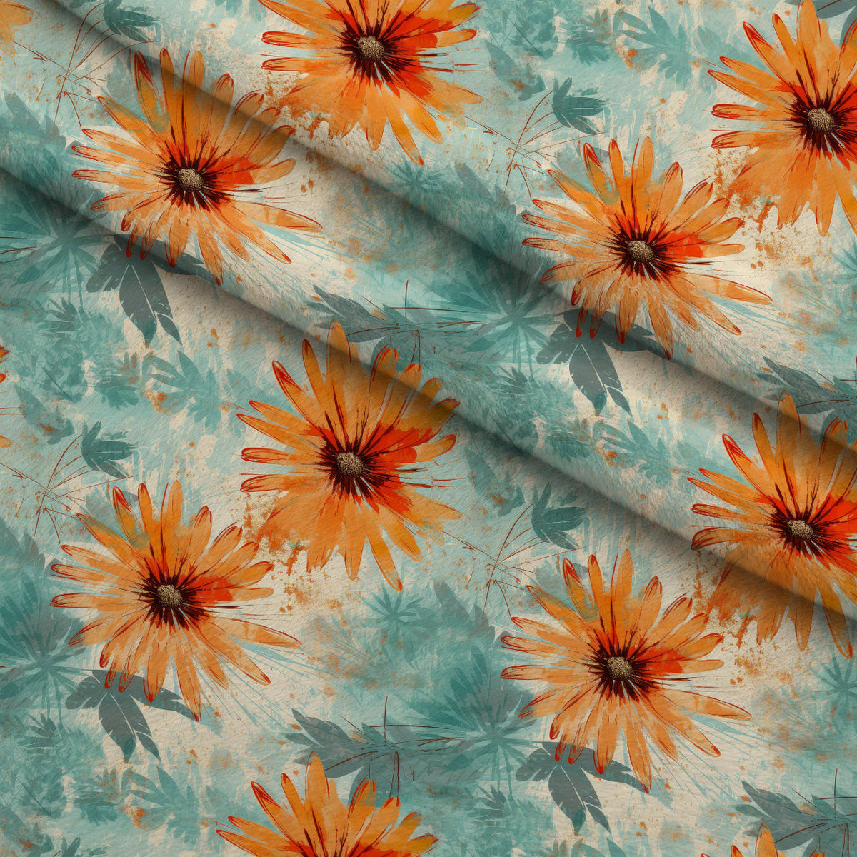 Sunwashed Daisies Pattern 11 Fleece Fabric — fleece fabric folded close-up preview (mv-fleece-v1:lying)
