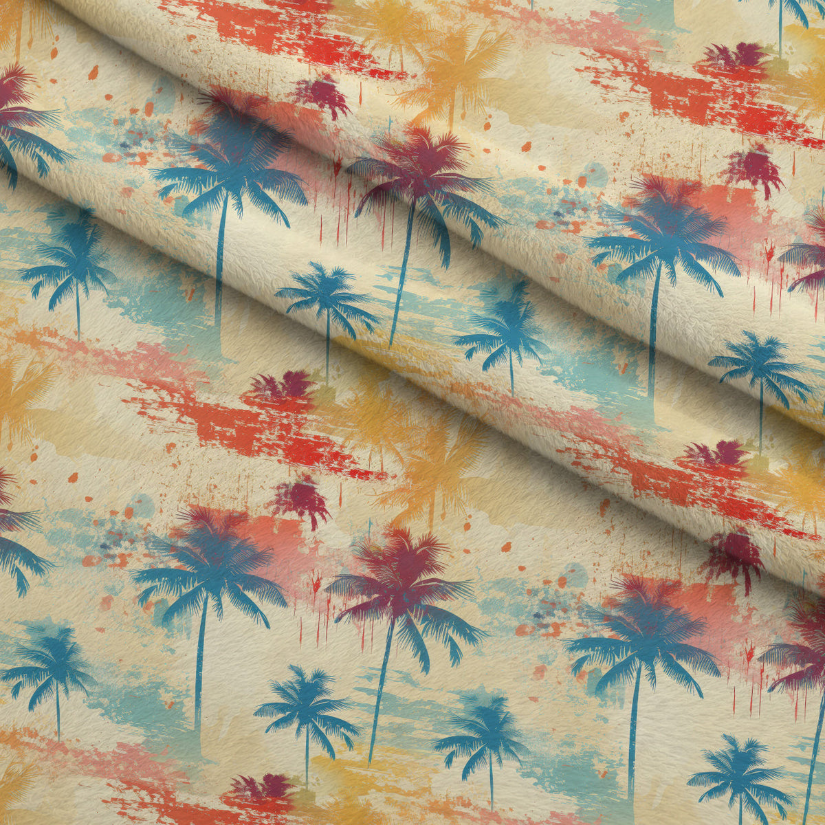 Sunwashed Daisies Pattern 2 Fleece Fabric — fleece fabric folded close-up preview (mv-fleece-v1:lying)