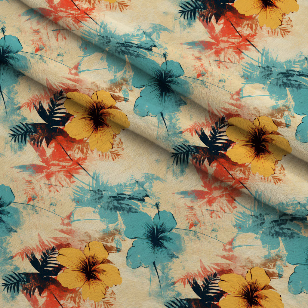 Sunwashed Daisies Pattern 3 Fleece Fabric — fleece fabric folded close-up preview (mv-fleece-v1:lying)