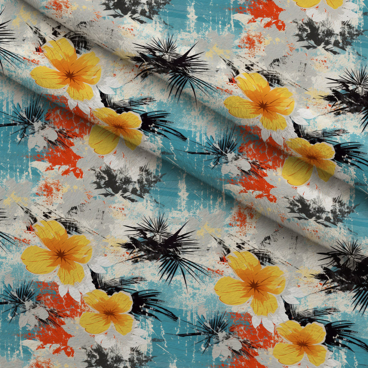 Sunwashed Daisies Pattern 4 Fleece Fabric — fleece fabric folded close-up preview (mv-fleece-v1:lying)