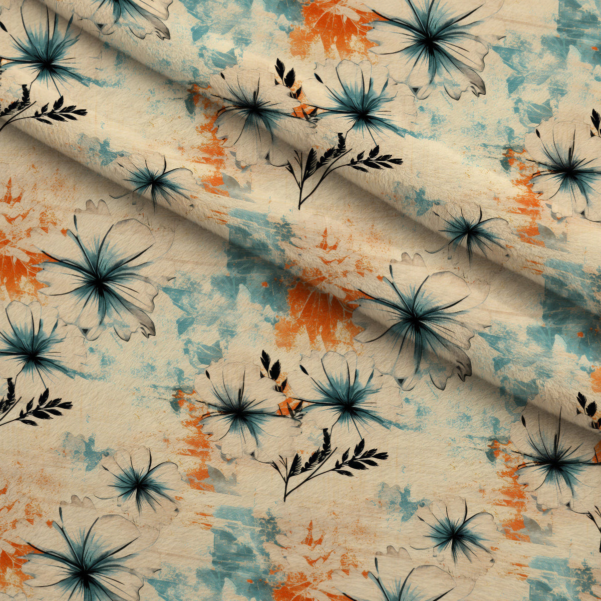 Sunwashed Daisies Pattern 9 Fleece Fabric — fleece fabric folded close-up preview (mv-fleece-v1:lying)