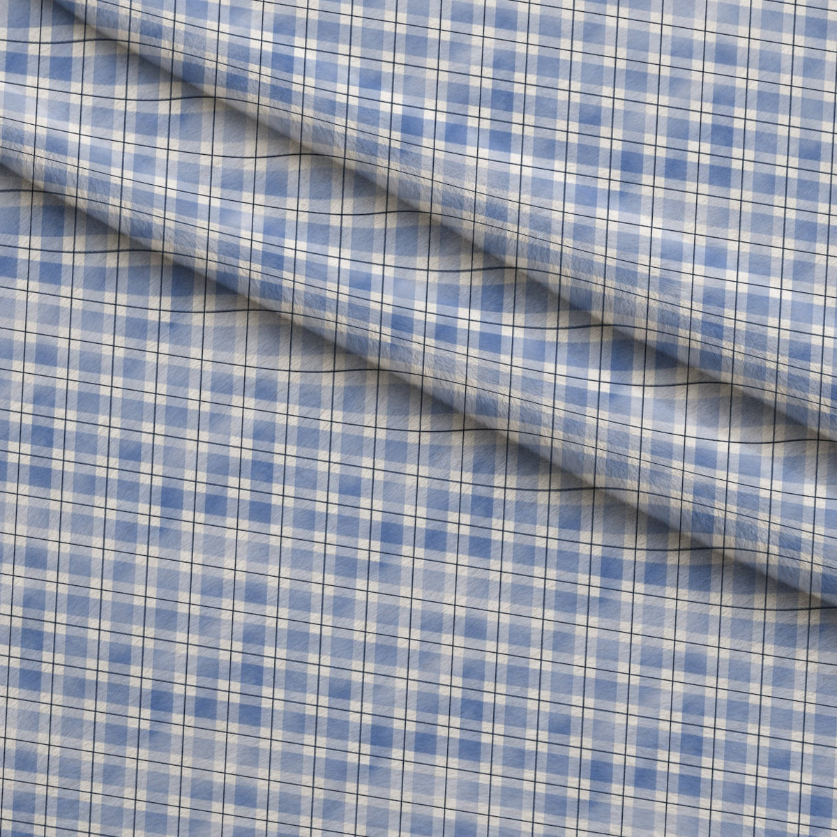 Sunwashed Tartan Pattern 25 Fleece Fabric — fleece fabric folded close-up preview (mv-fleece-v1:lying)
