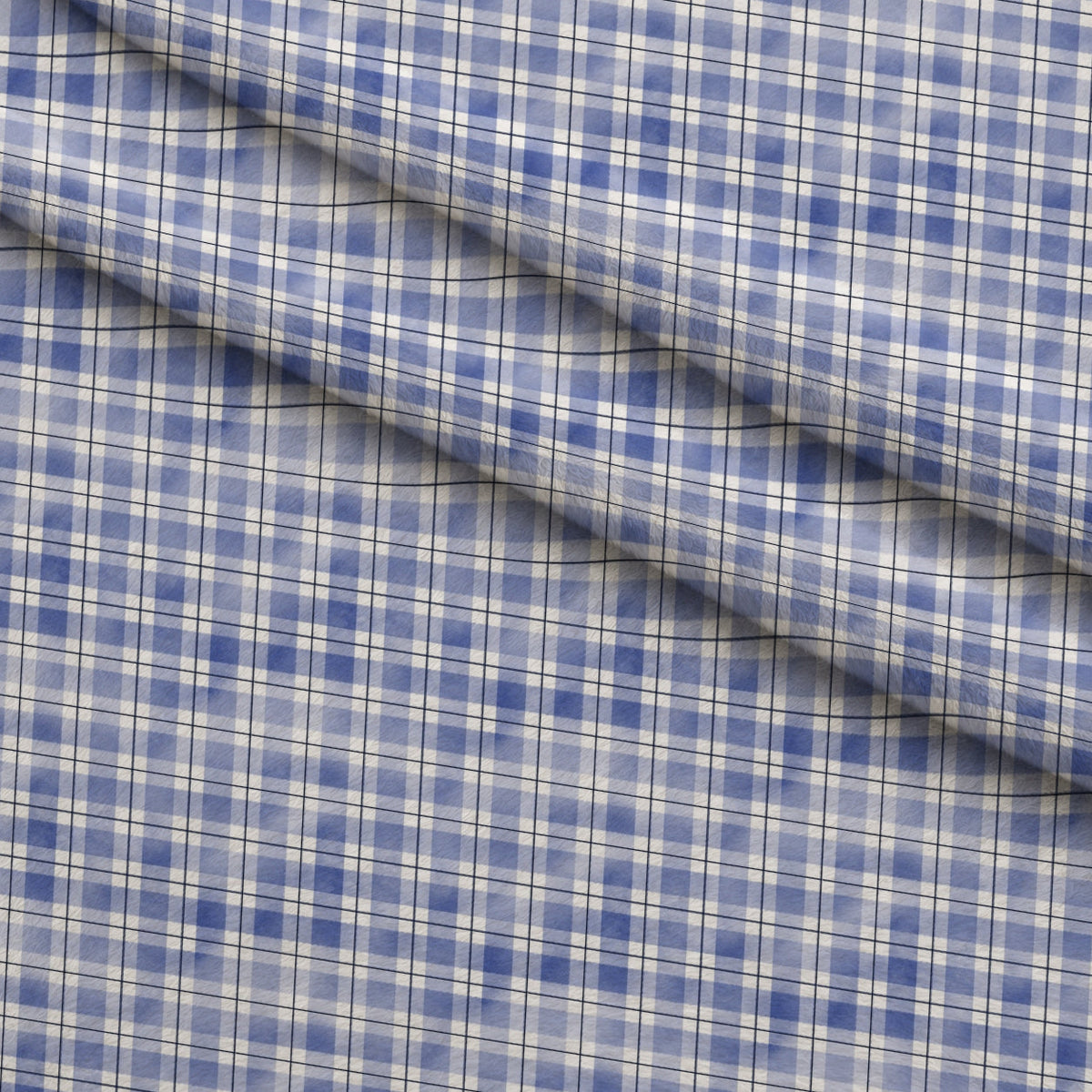 Sunwashed Tartan Pattern 26 Fleece Fabric — fleece fabric folded close-up preview (mv-fleece-v1:lying)