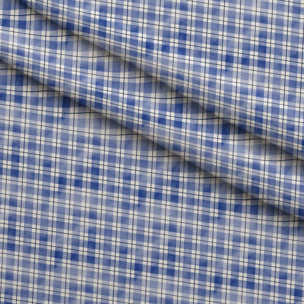 Sunwashed Tartan Pattern 28 Fleece Fabric — fleece fabric folded close-up preview (mv-fleece-v1:lying)