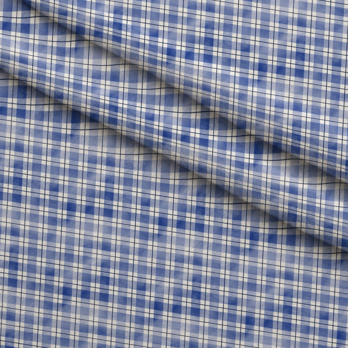 Sunwashed Tartan Pattern 28 Fleece Fabric — fleece fabric folded close-up preview (mv-fleece-v1:lying)