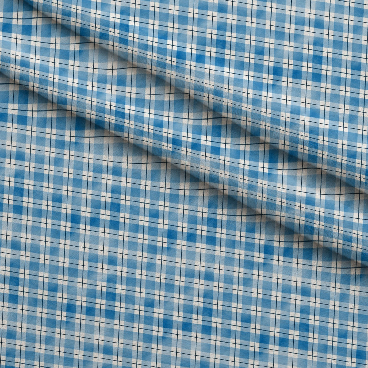 Sunwashed Tartan Pattern 29 Fleece Fabric — fleece fabric folded close-up preview (mv-fleece-v1:lying)