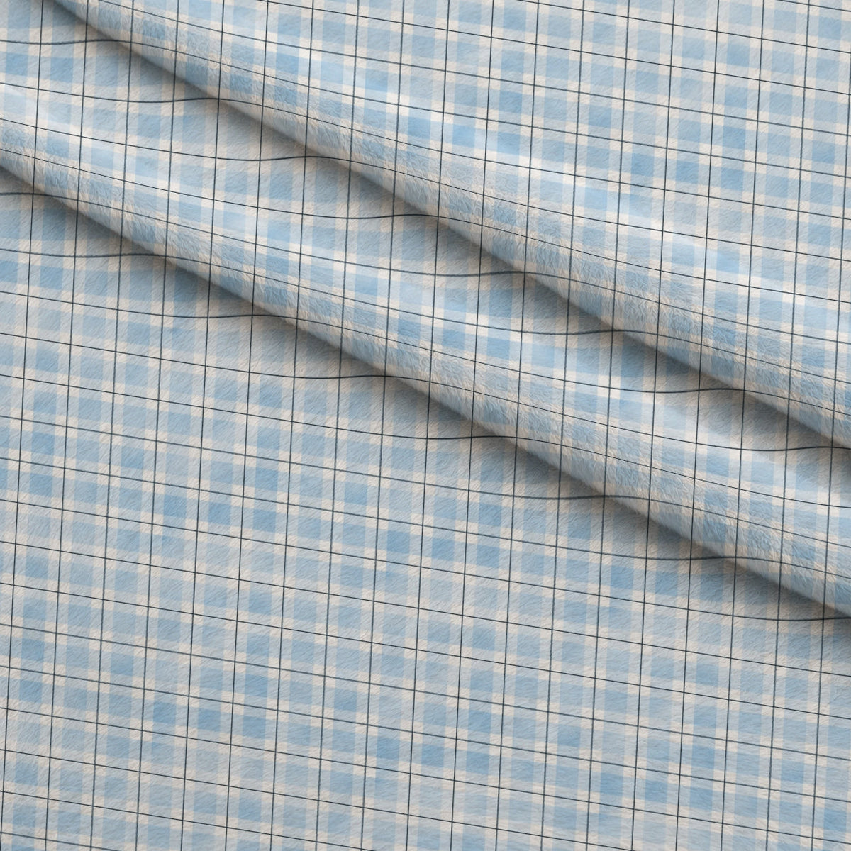 Sunwashed Tartan Pattern 30 Fleece Fabric — fleece fabric folded close-up preview (mv-fleece-v1:lying)