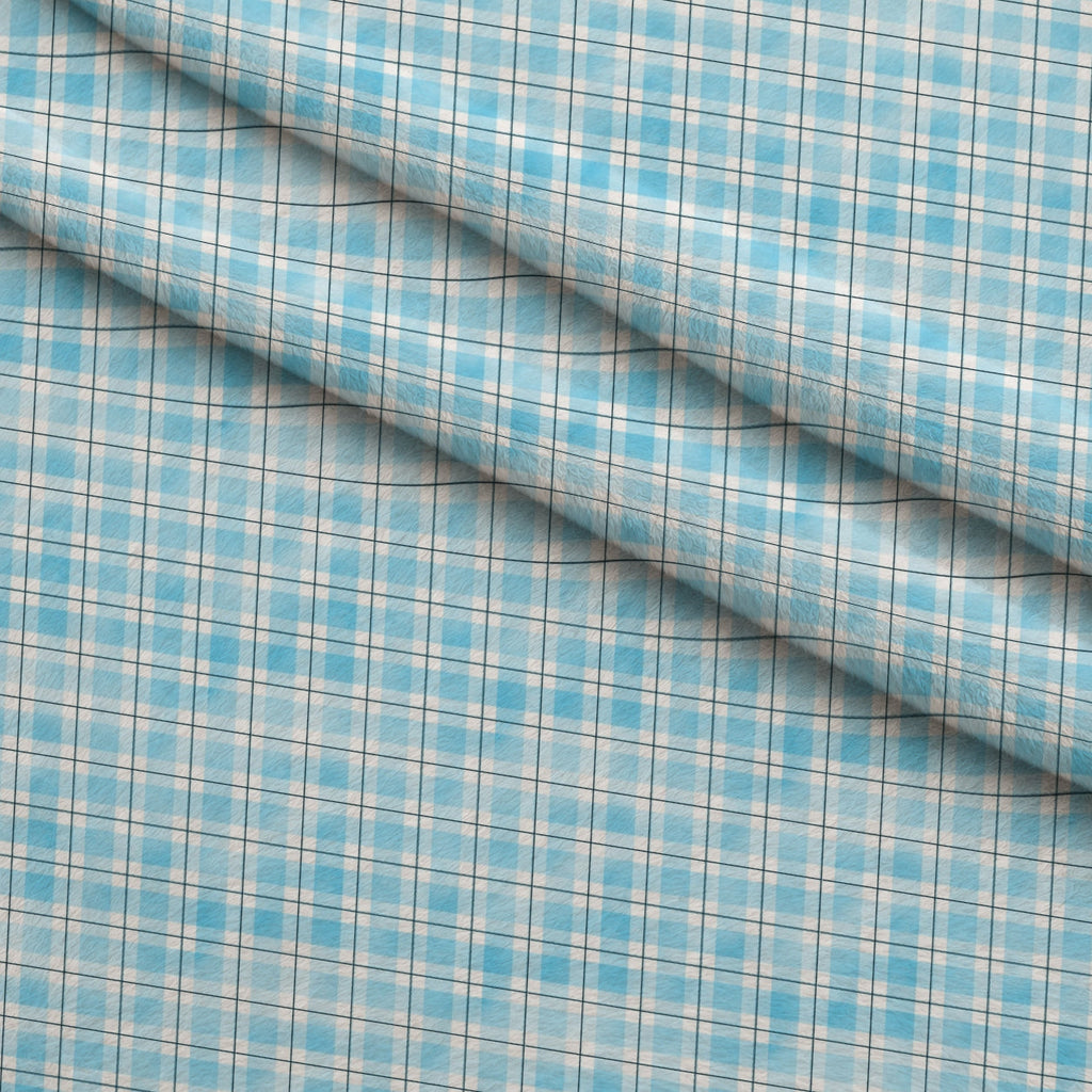 Sunwashed Tartan Pattern 31 Fleece Fabric — fleece fabric folded close-up preview (mv-fleece-v1:lying)