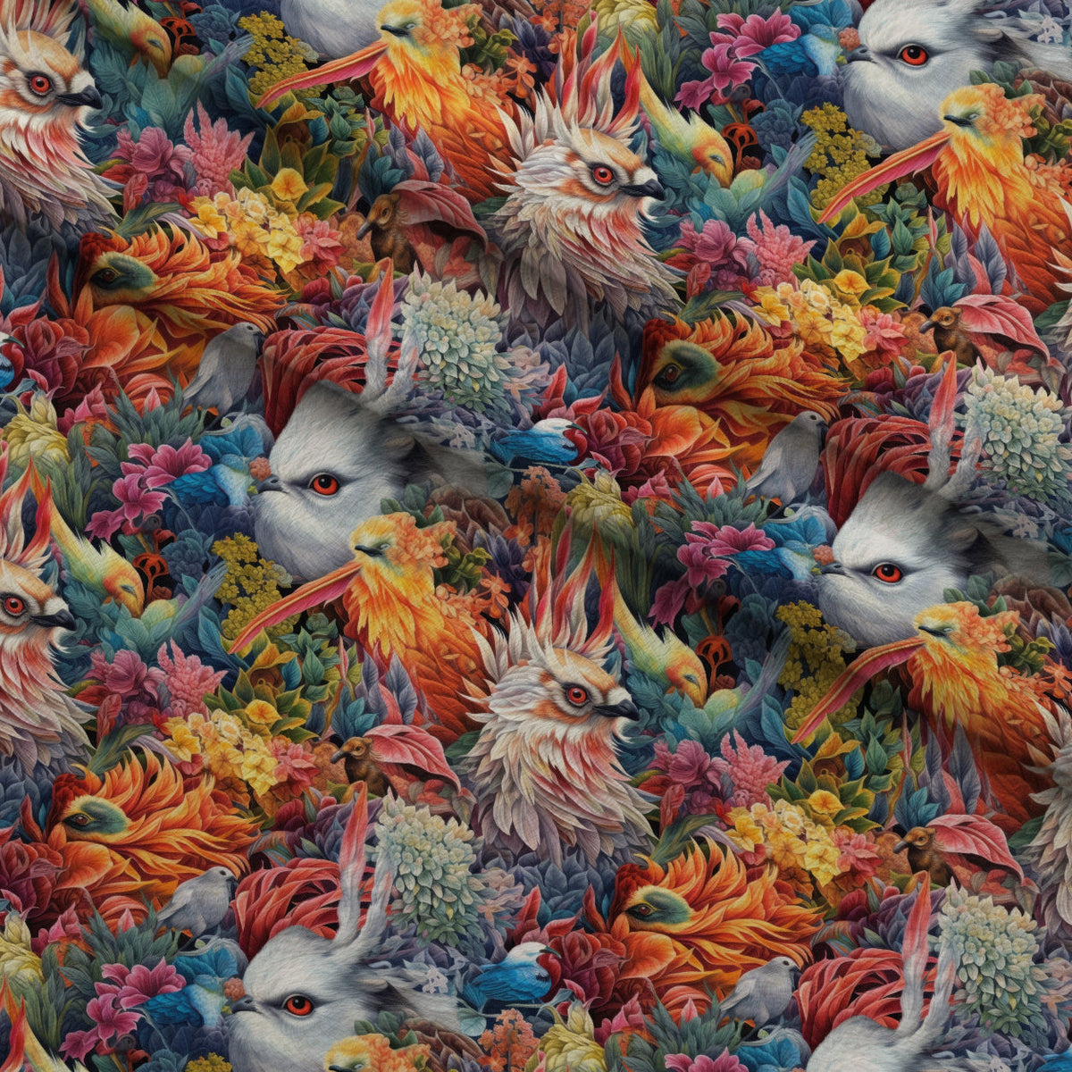 Surreal Menagerie Pattern 1 Fleece Fabric — fleece fabric folded close-up preview (mv-fleece-v1:lying)