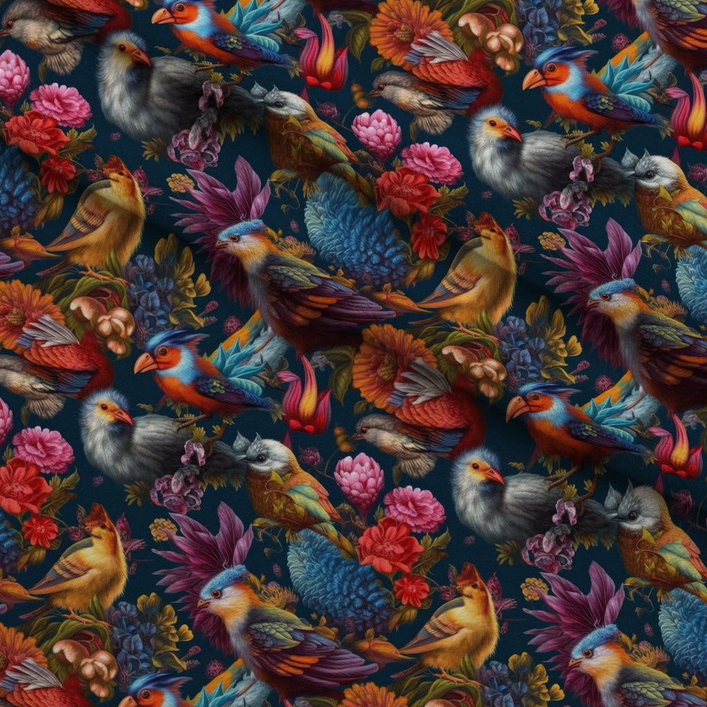 Surreal Menagerie Pattern 2 Fleece Fabric — fleece fabric folded close-up preview (mv-fleece-v1:lying)
