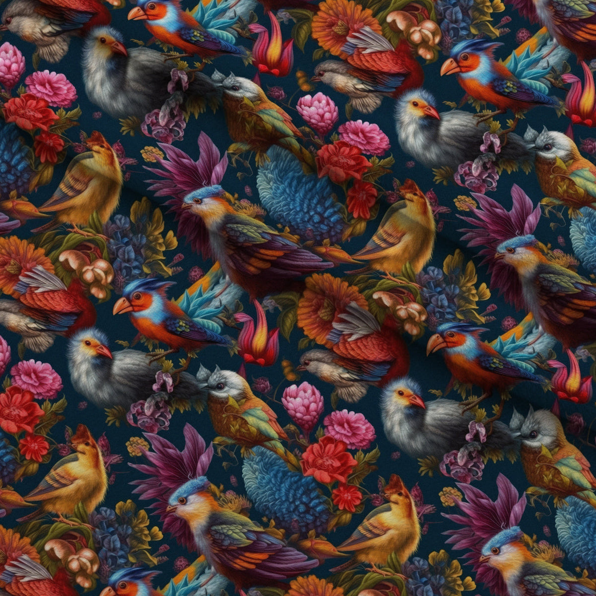 Surreal Menagerie Pattern 2 Fleece Fabric — fleece fabric folded close-up preview (mv-fleece-v1:lying)