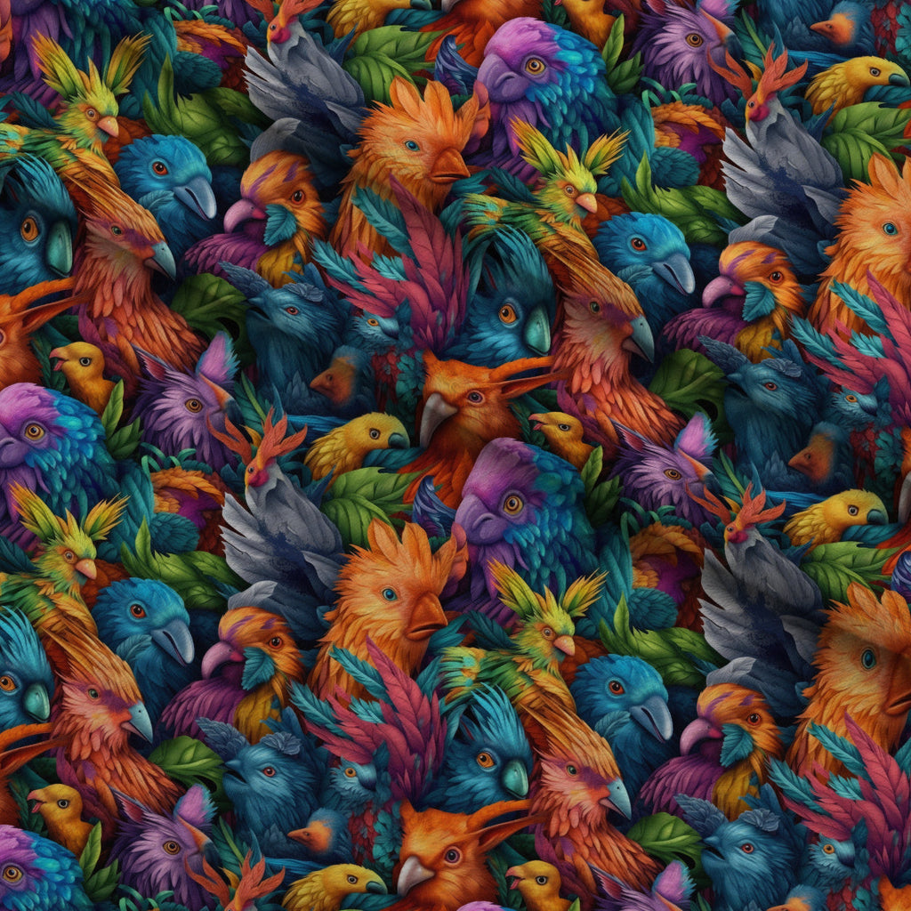Surreal Menagerie Pattern 7 Fleece Fabric — fleece fabric folded close-up preview (mv-fleece-v1:lying)