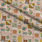 Sweet Clover Bears Pattern 1 Fleece Fabric — fleece fabric folded close-up preview (mv-fleece-v1:lying)