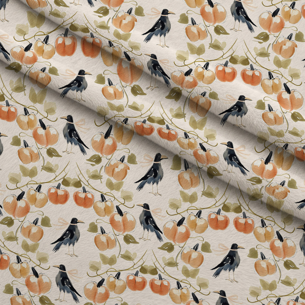 Sweet Spooks Pattern 3 Fleece Fabric — fleece fabric folded close-up preview (mv-fleece-v1:lying)