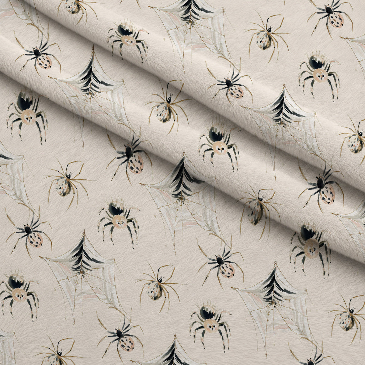 Sweet Spooks Pattern 5 Fleece Fabric — fleece fabric folded close-up preview (mv-fleece-v1:lying)