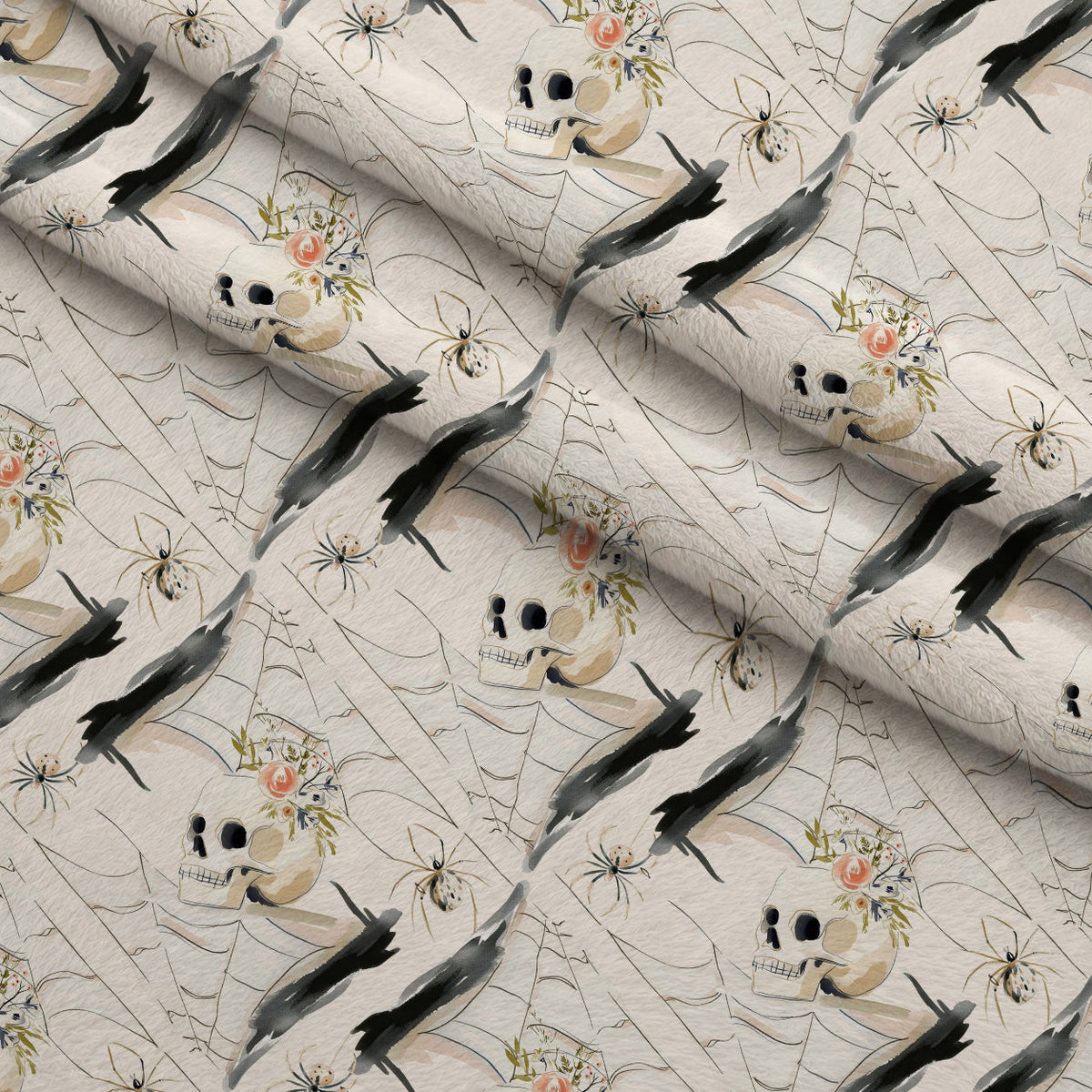 Sweet Spooks Pattern 6 Fleece Fabric — fleece fabric folded close-up preview (mv-fleece-v1:lying)