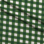 Sweet Strawberries Green Gingham Fleece Fabric — fleece fabric folded close-up preview (mv-fleece-v1:lying)