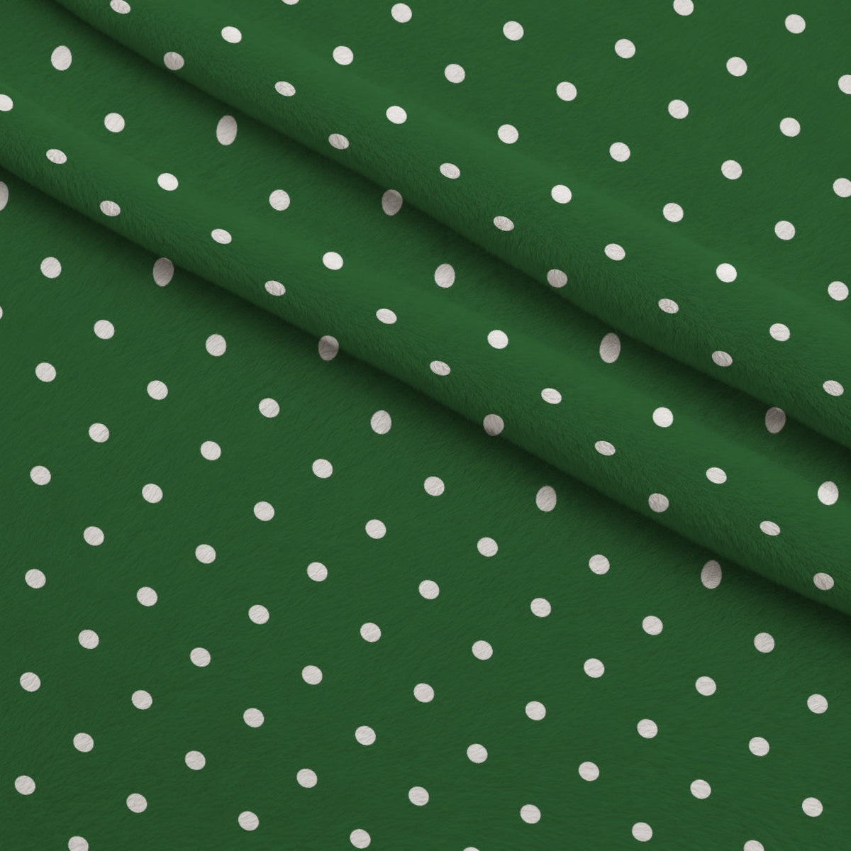 Sweet Strawberries Green Polka Dots Fleece Fabric — fleece fabric folded close-up preview (mv-fleece-v1:lying)