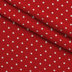 Sweet Strawberries Red Polka Dots Fleece Fabric — fleece fabric folded close-up preview (mv-fleece-v1:lying)