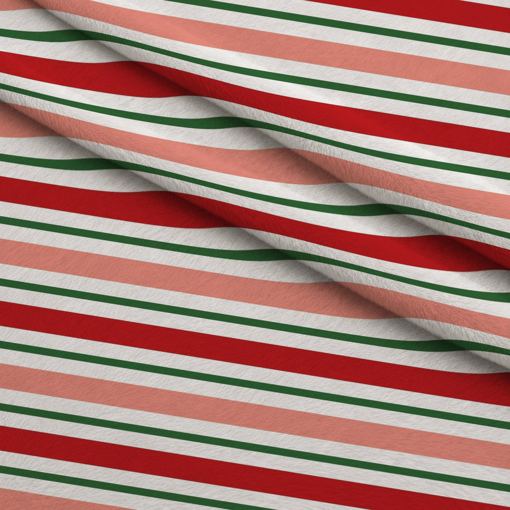 Sweet Strawberry Multicolour Stripes Fleece Fabric — fleece fabric folded close-up preview (mv-fleece-v1:lying)