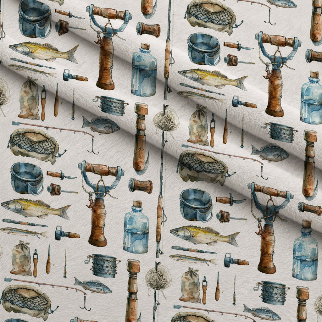Tackle Box Pattern 1 Fleece Fabric — fleece fabric folded close-up preview (mv-fleece-v1:lying)