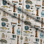 Tackle Box Pattern 1 Fleece Fabric — fleece fabric folded close-up preview (mv-fleece-v1:lying)