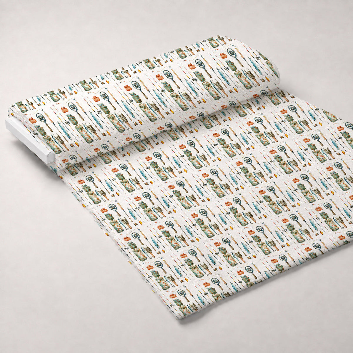 Tackle Box Pattern 2 Fleece Fabric — fleece fabric unrolled bolt preview (mv-fleece-v1:bolt)