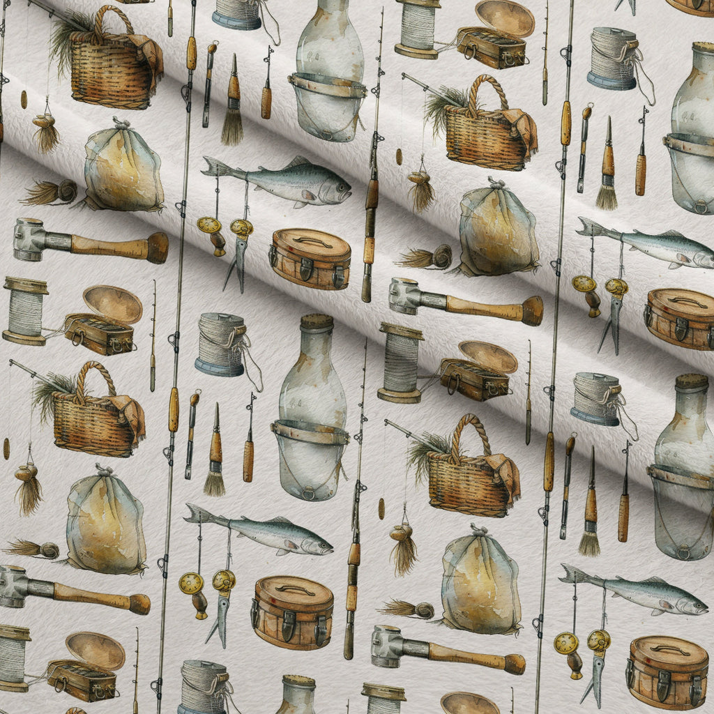 Tackle Box Pattern 3 Fleece Fabric — fleece fabric folded close-up preview (mv-fleece-v1:lying)