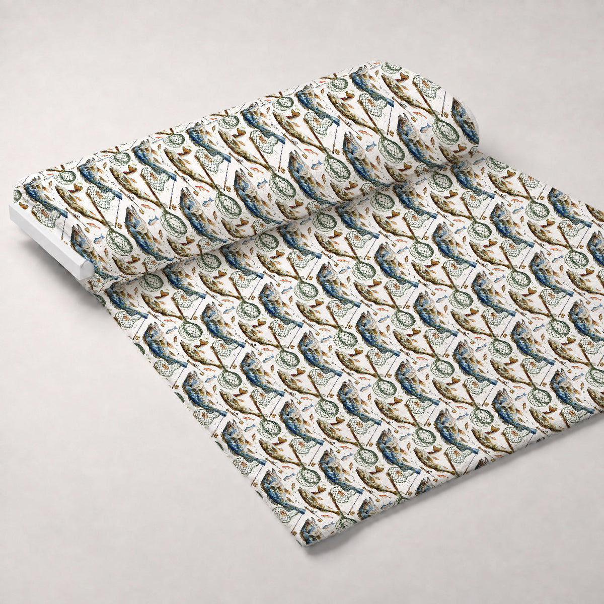 Tackle Box Pattern 4 Fleece Fabric — fleece fabric unrolled bolt preview (mv-fleece-v1:bolt)
