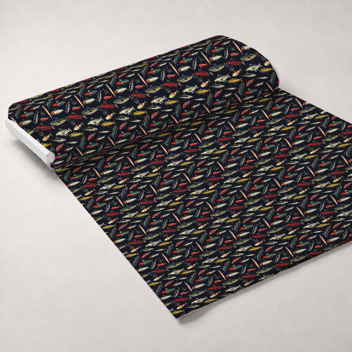 Tackle Box Pattern 7 Fleece Fabric — fleece fabric unrolled bolt preview (mv-fleece-v1:bolt)
