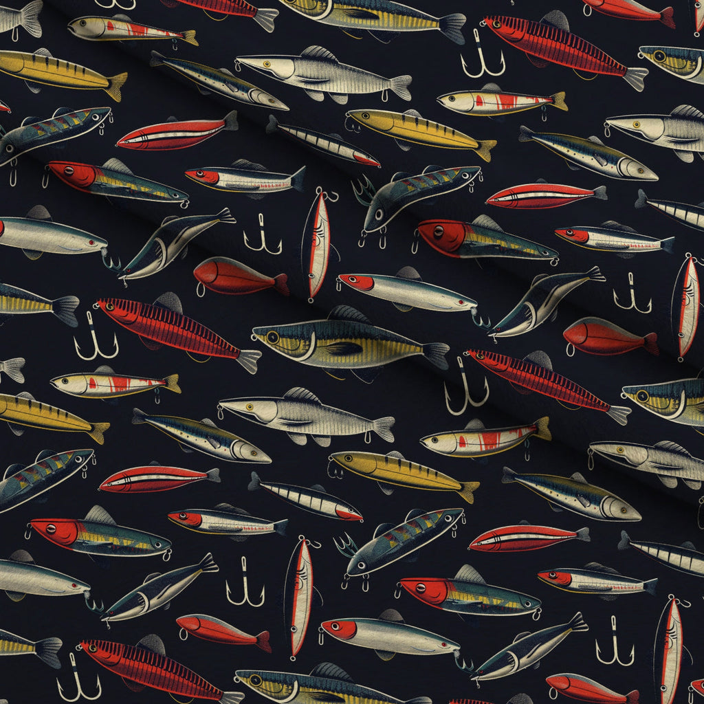 Tackle Box Pattern 7 Fleece Fabric — fleece fabric folded close-up preview (mv-fleece-v1:lying)