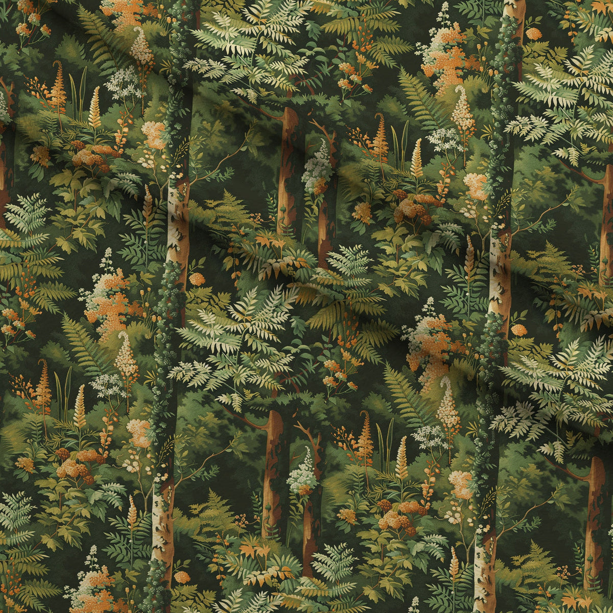 Tapestry Grove Pattern 1 Fleece Fabric — fleece fabric folded close-up preview (mv-fleece-v1:lying)