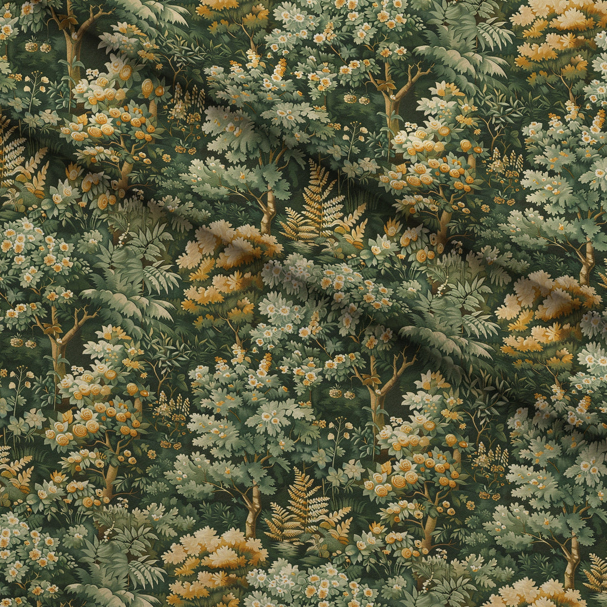 Tapestry Grove Pattern 6 Fleece Fabric — fleece fabric folded close-up preview (mv-fleece-v1:lying)